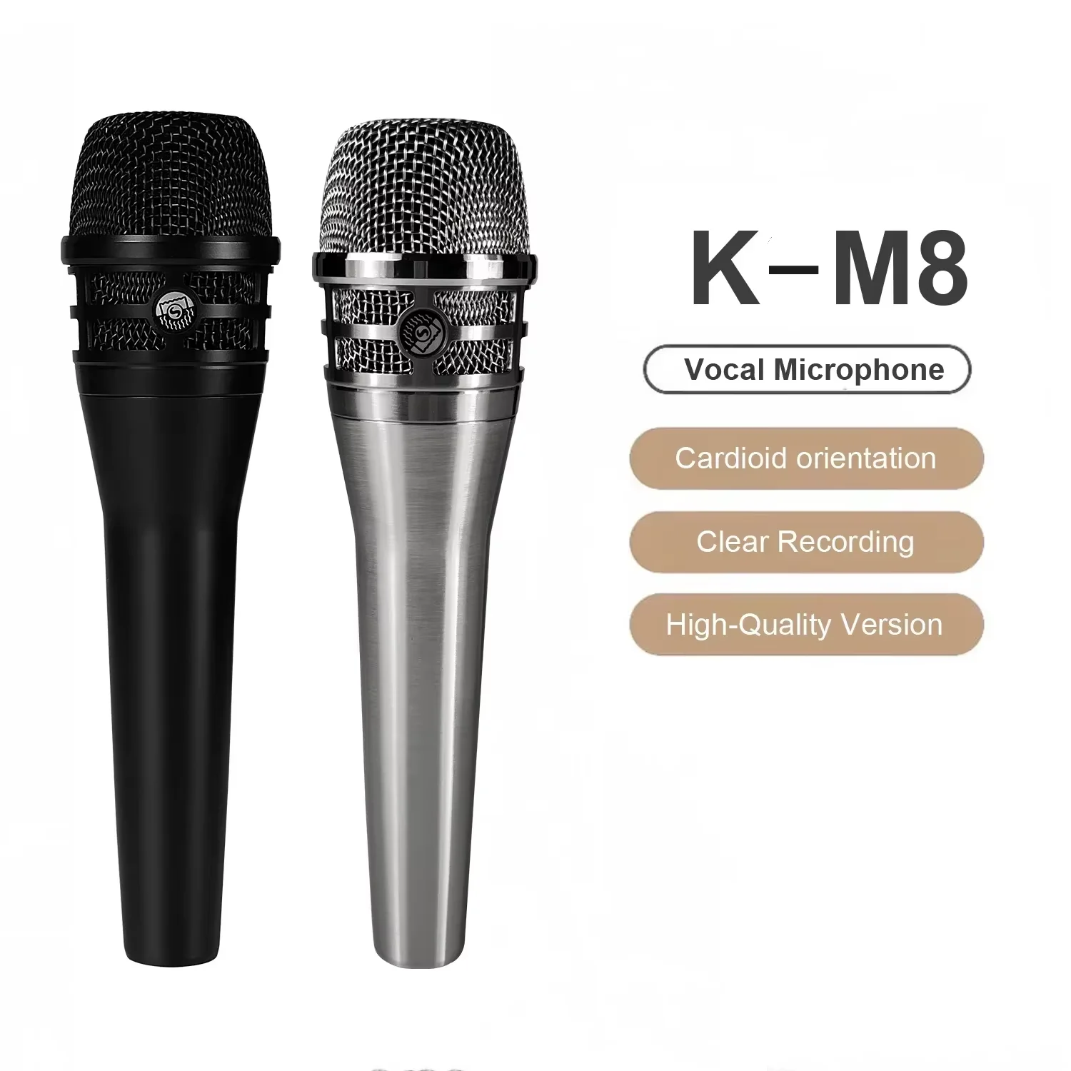 

K-M8 Supercardioid Dynamic Vocal Microphone For Stage Performance Karaoke Recording Singing Professional Luxury Wired Microphone