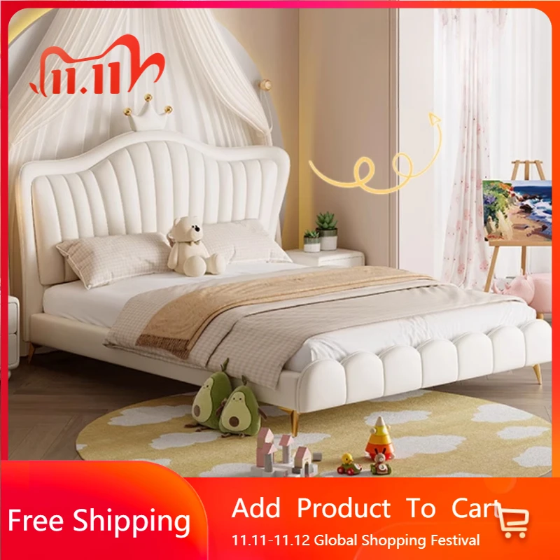 

Display Luxury Childrens Bed Girl White Compact Comferter Loft Queen Bed Kids Modern Japanese Letto Matrimoniale Hotel Furniture