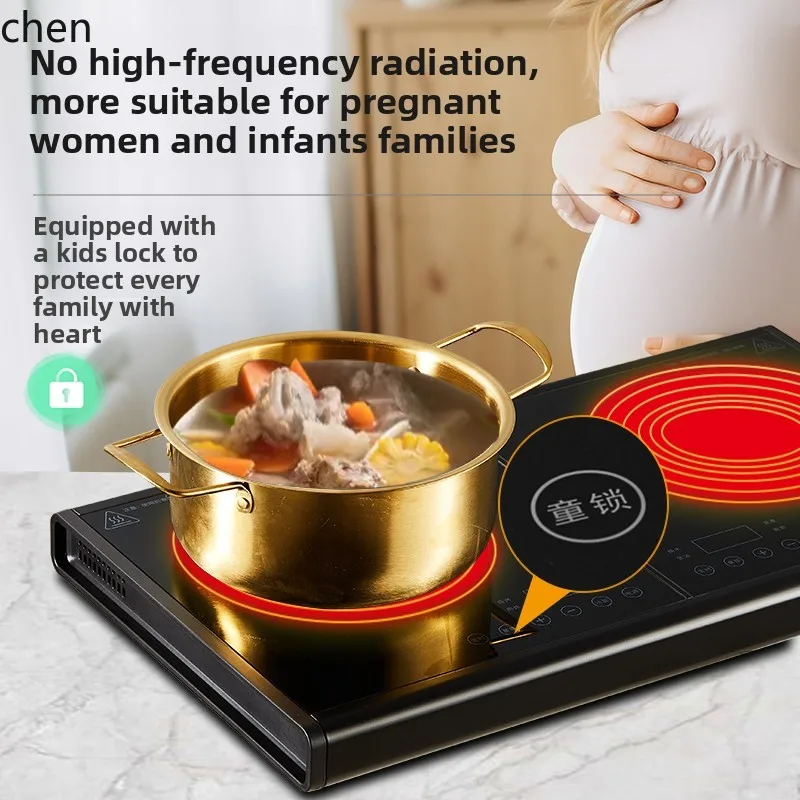 LXC3500W мощная электрическая керамическая плита, бытовая двойная плита, плита для приготовления жареного, индукционная плита