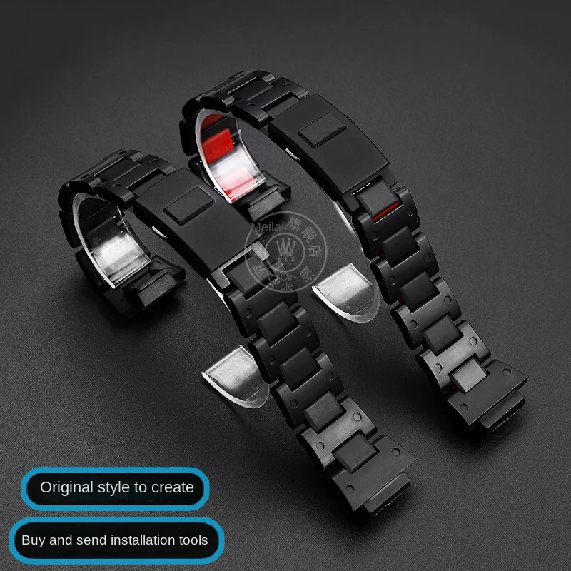 Black plastic steel watchband High quality men's watch strap For Casio G-SHOCK DW5600 GW-M5610 GA-2100 DW-6900 series Bracelet