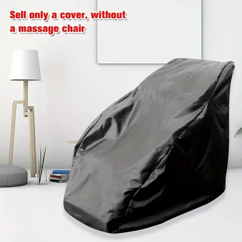 غطاء كرسي التدليك - قماش أكسفورد مقاوم للغبار والتمزق لجميع المواسم، أسود مع سحاب إغلاق للاستخدام الداخلي/الخارجي #4