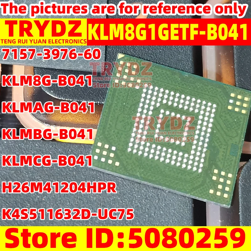 5-1pcs KLM8G1GETF-B041 H26M41204HPR K4S511632D-UC75 7157-3976-60 KLM8G-B041 KLMAG-B041 KLMBG-B041 KLMCG-B041 Used