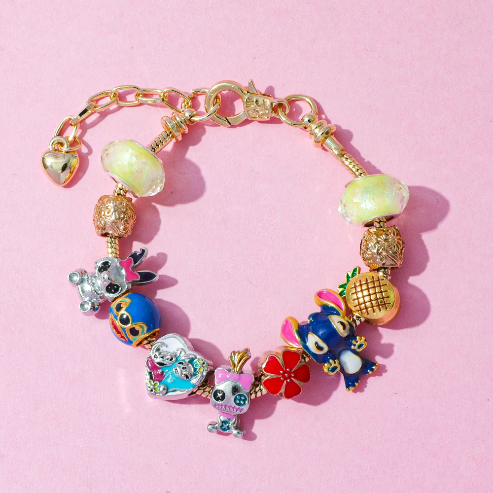 Disney Lilo & Stitch-abalorio de dibujos animados, caja ciega, accesorios colgantes DIY, regalos de tendencia navideña para amigos ﻿