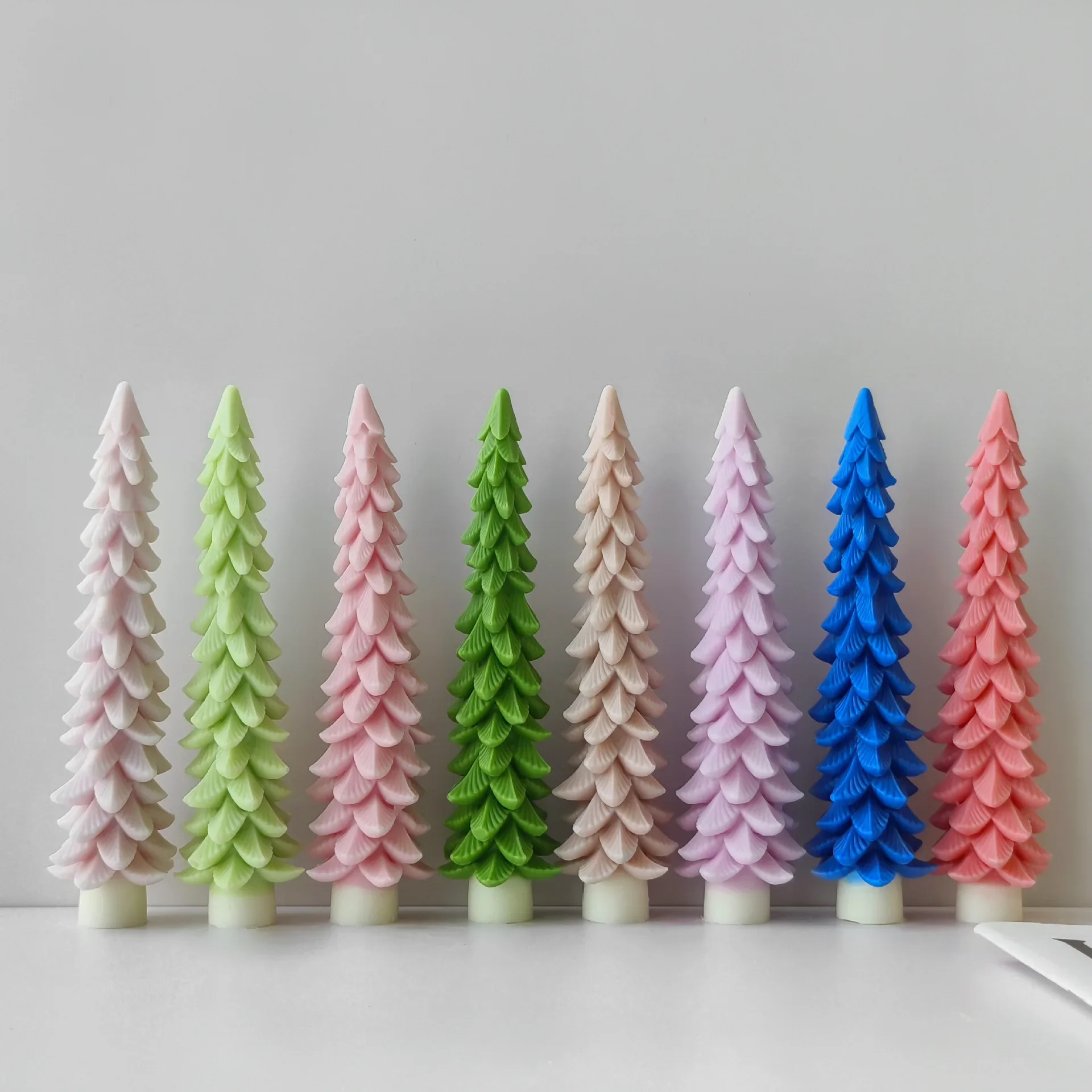 Christmas tree silicone candle mold handmade aromatherapy fir tree plaster resin mold long candle tree candle making material
