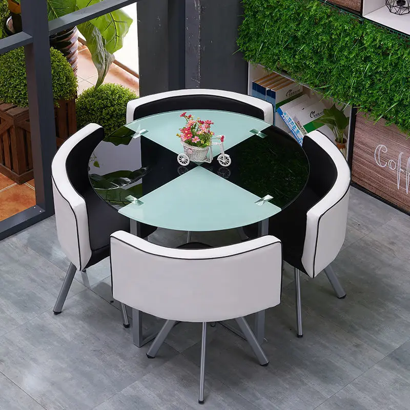 

Internet celebrity home milk tea shop sales office casual meeting guests to negotiate tables and chairs