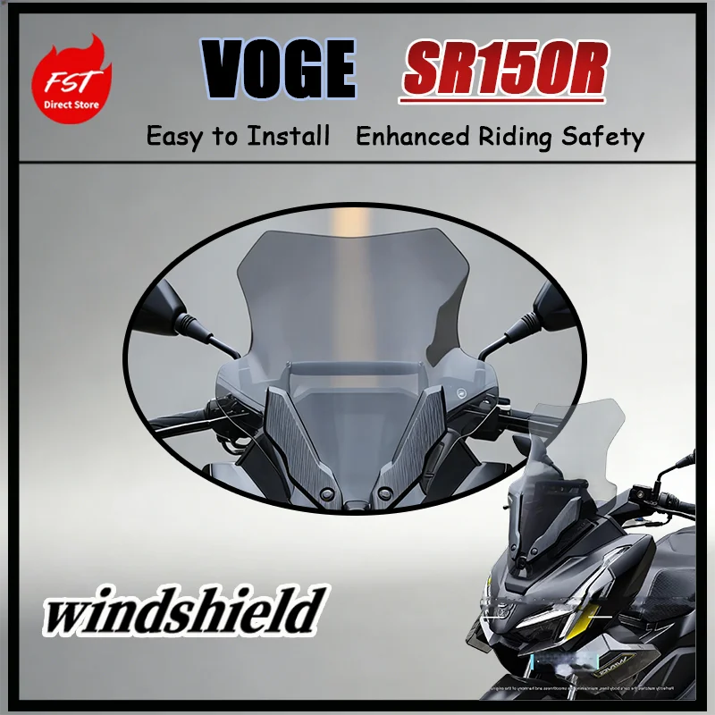 

FOR Top Grade Polycarbonate Custom Fit Front Windshield for Voge SR150R Pterosaur Compatible with Voge SR150R Pterosaur