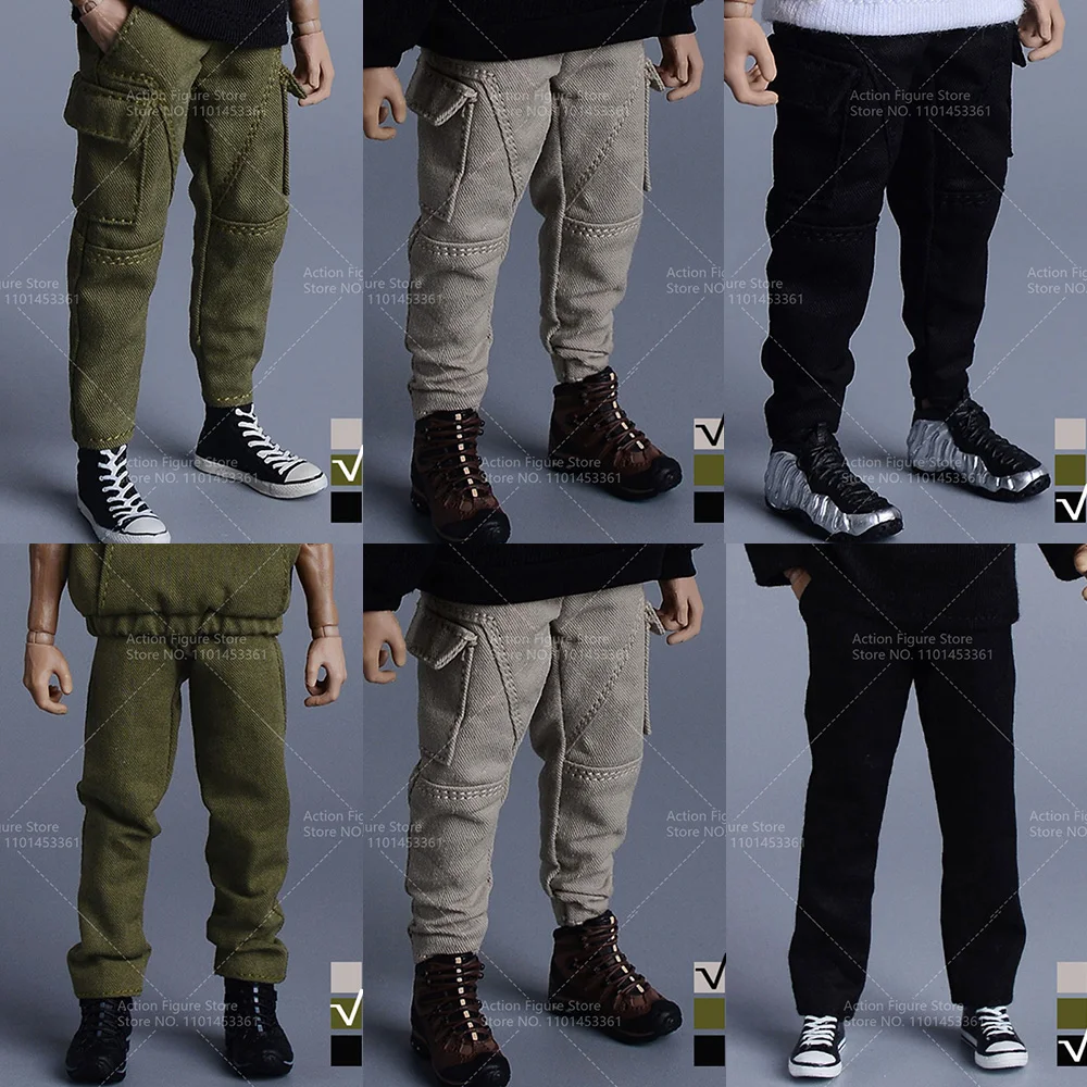 1/12 Male Slim Tooling Combat Pants Casual Pocket Military Tactical  Outdoors Trousers For 6'' Action Figure Body Toys