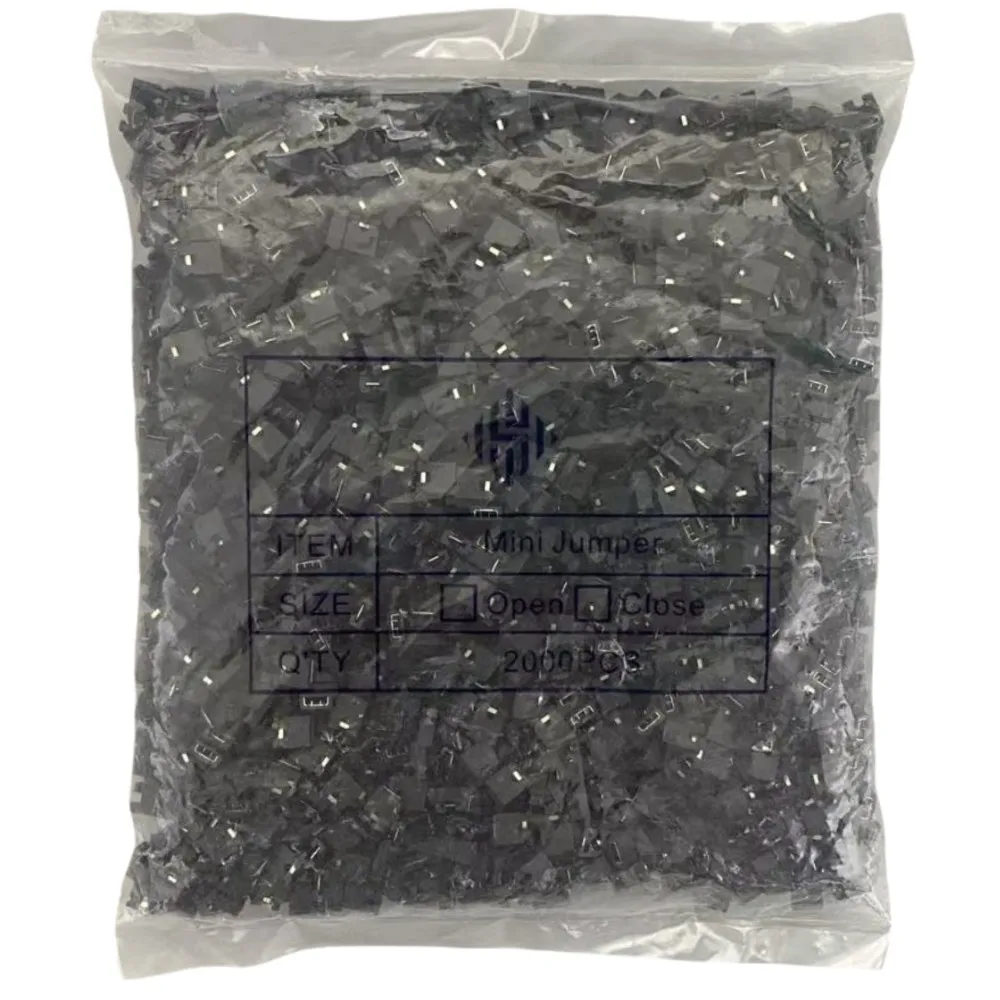 

2000Pcs Mini Micro Jumper 2.54mm Standard Circuit Board Shunts Short Jumper Cap Bagged Electronic Component for DIY Projects