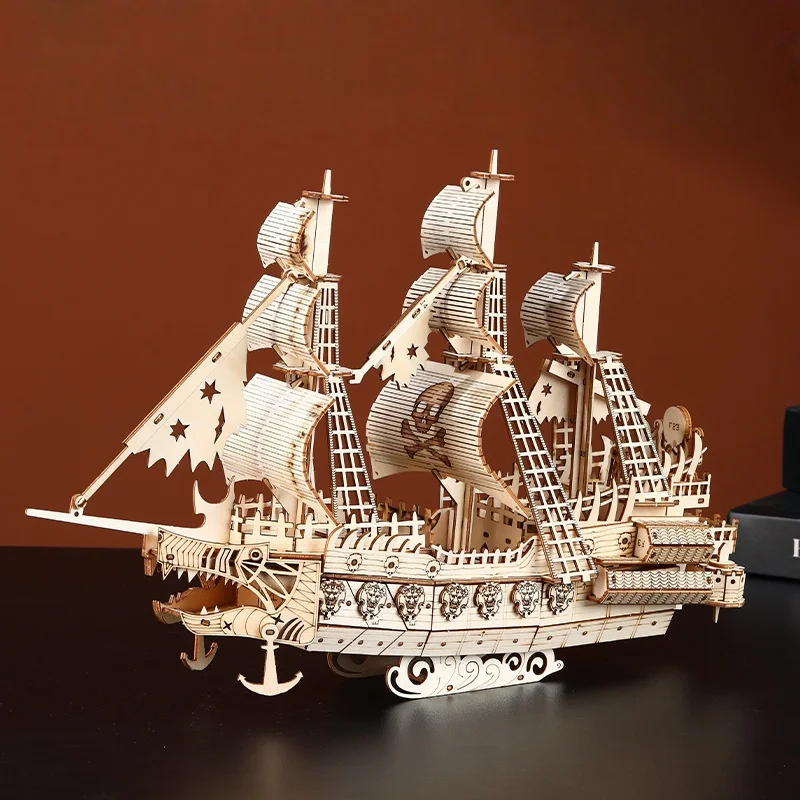 

3D Wooden Puzzle Dutch Ship Model -DIY Assembly Educational Toy, Handcrafted Decorative Ornament, Unique Gift for Adults & Teens