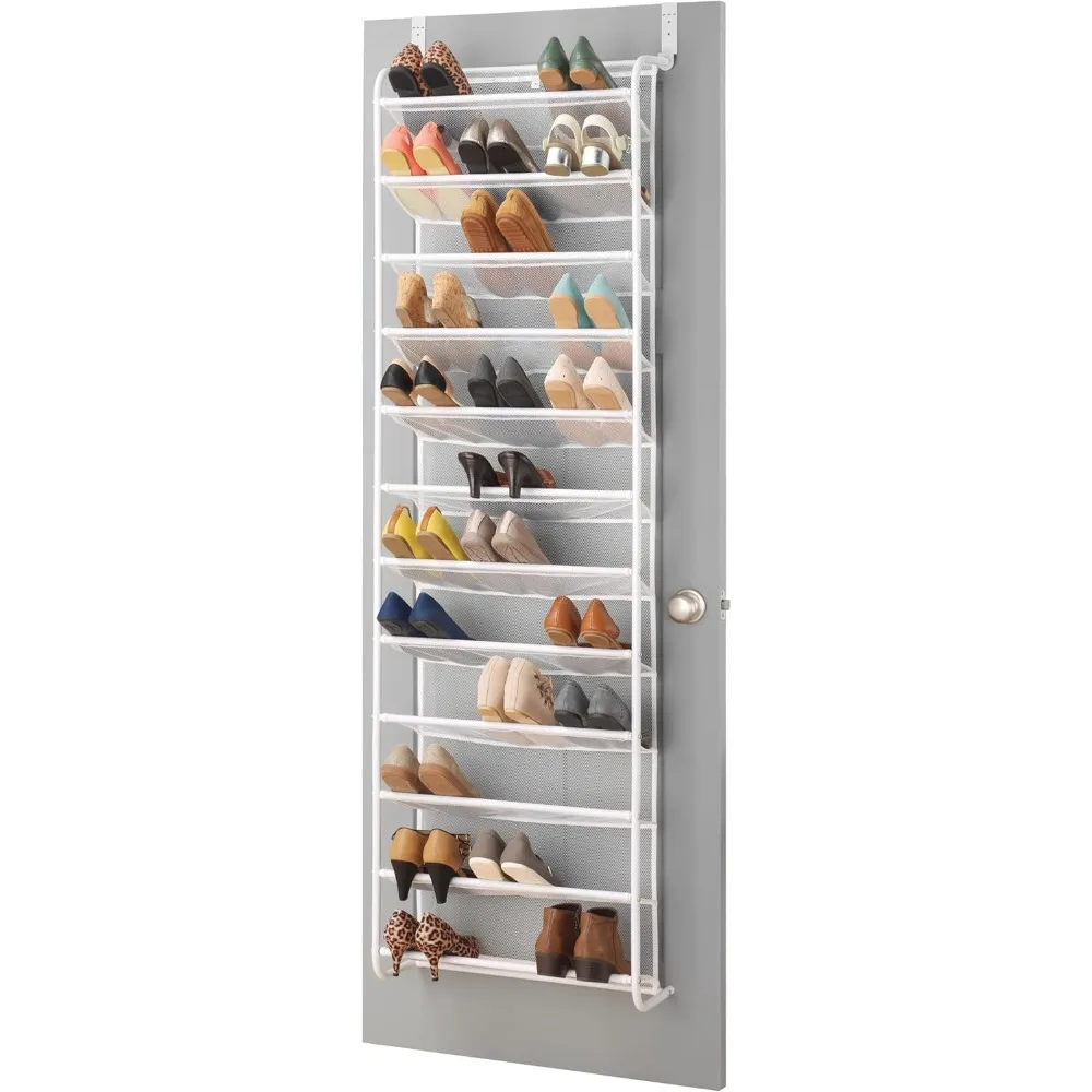 Over The Door Shoe Organizer - Holds Up To 36 Pairs of Shoes - Metal & Mesh