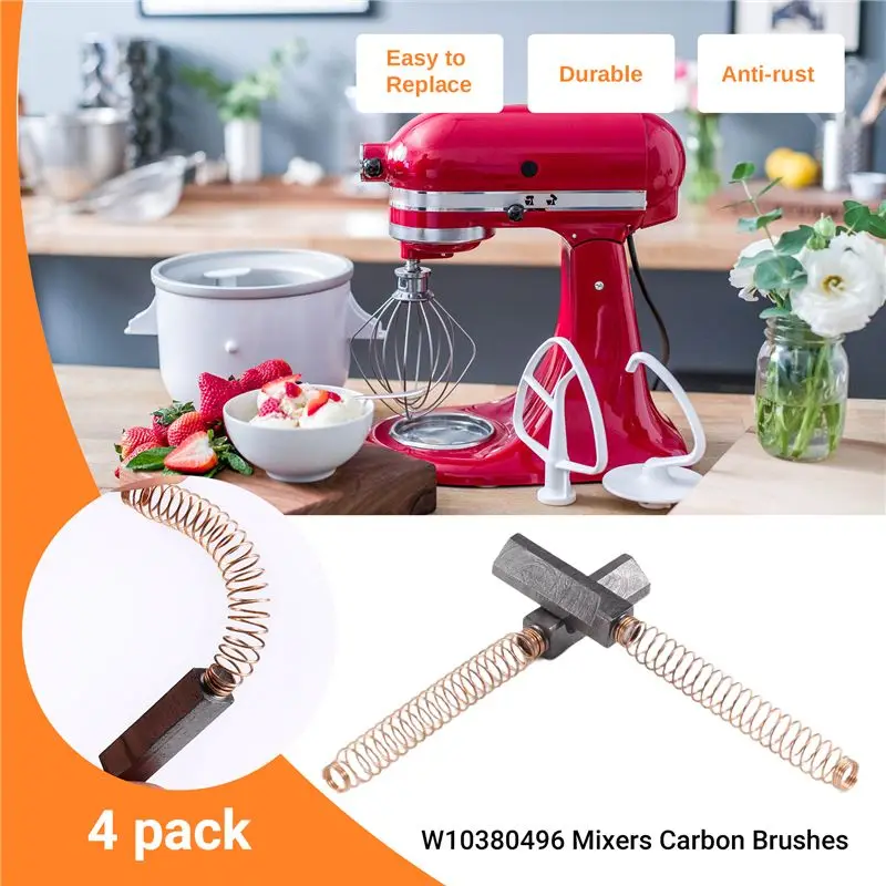 KSOL W10380496 Carbon Stand Mixer Motor Brush for & Kitchen Aid Mixer Motor Brush 5K5SS WHK55K