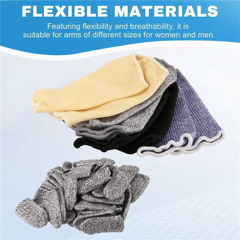 ABUO-4Pair Cut Burn Resistant Sleeves Arm Protection Sleeves Forearm Protectors For Thin Skin And Bruising With Finger Cover