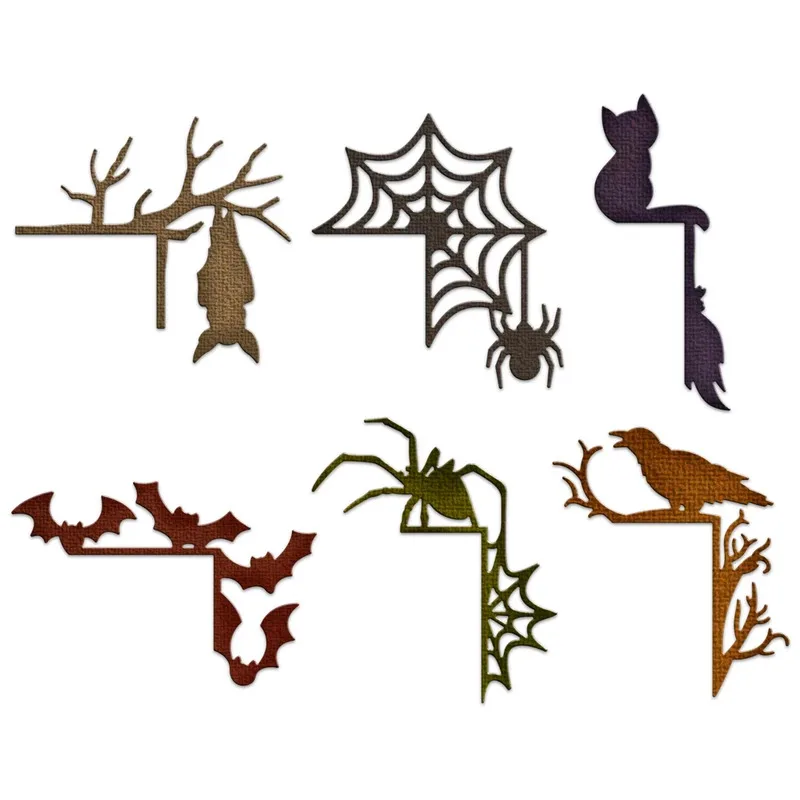 

2026 Halloween Metal Cutting Dies Spider Bat Cat And Crow Embossed Scrapbooking DIY Cut Dies For Cards Making
