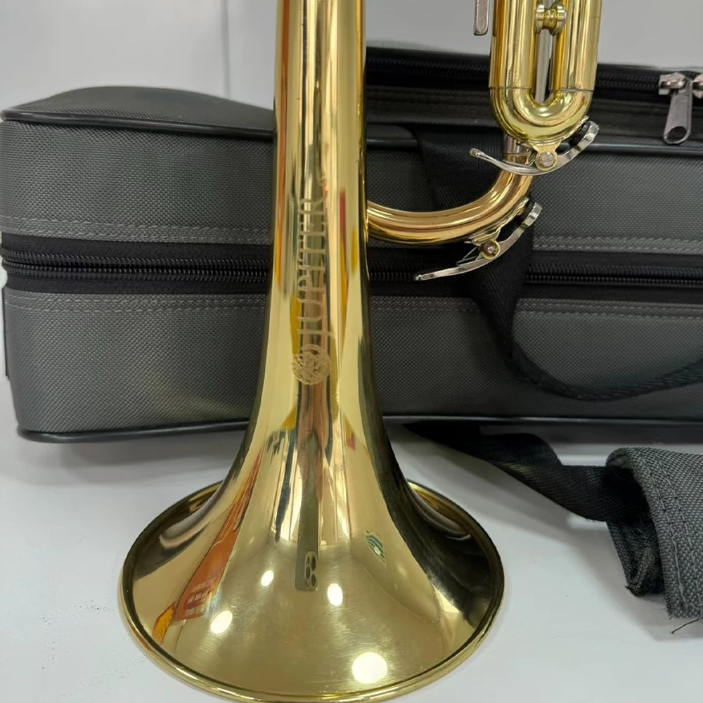 Professional Jupiter JTR-600M Lacquered Gold Brass Trumpet Jazz Musical Instrument with Accessories case