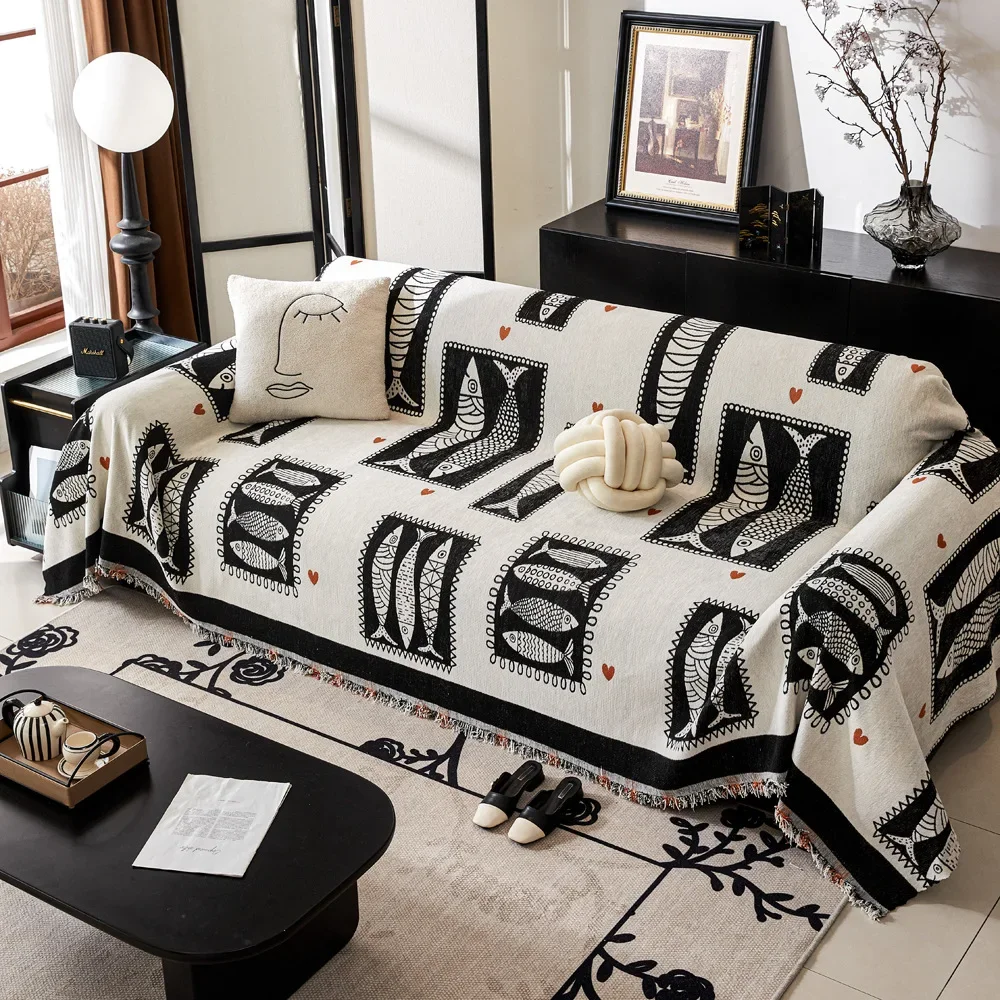 Full Dustproof Sofa Cover Blanket Non-slip Towel for Living Room Furniture Simple Four Seasons Universal Couch Cushion Mat