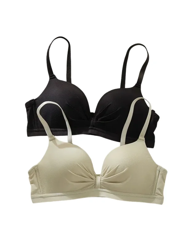 

KUCLUTLingerie Women Small Chest Flat Chest Gathering No Underwire for Women Close Breast Anti-sagging No Trace Bra Cover Set