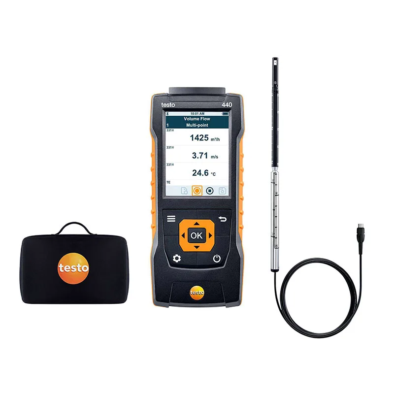 Testo 440 Hot Wire Kit 0563 4400 With Hot Wire Probe