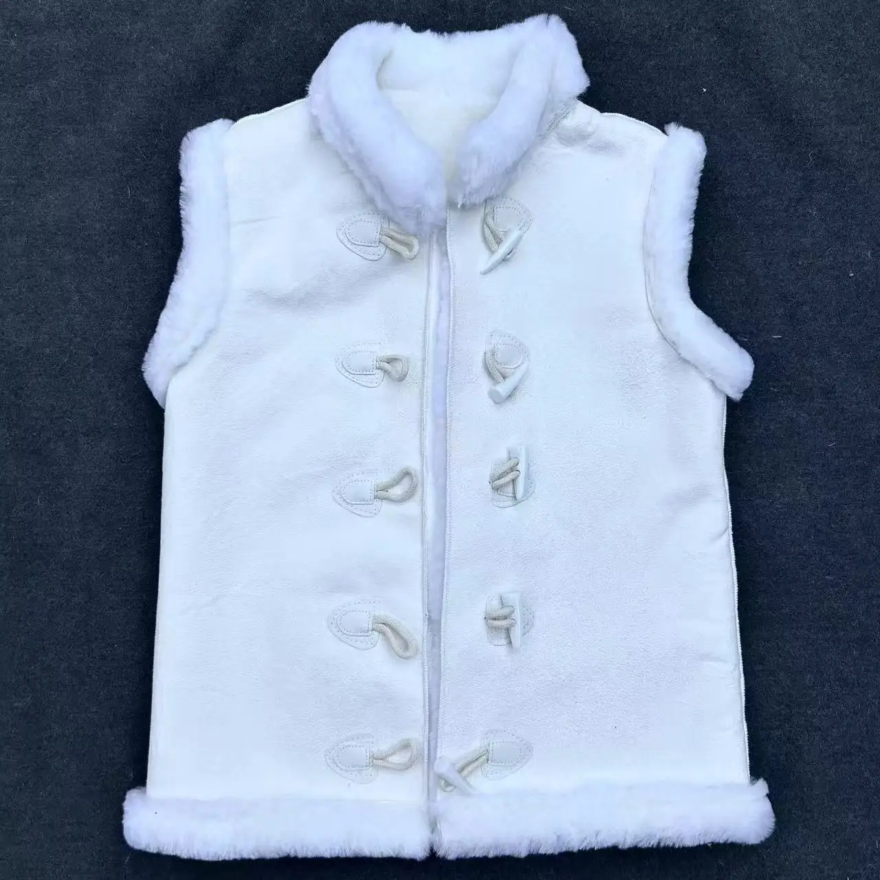 

Autumn Winter Pure Wool Warm Vest Middle Aged Men Women Sheepskin Tops National Fashion Elderly Dad Sleeveless Coat Male Vest