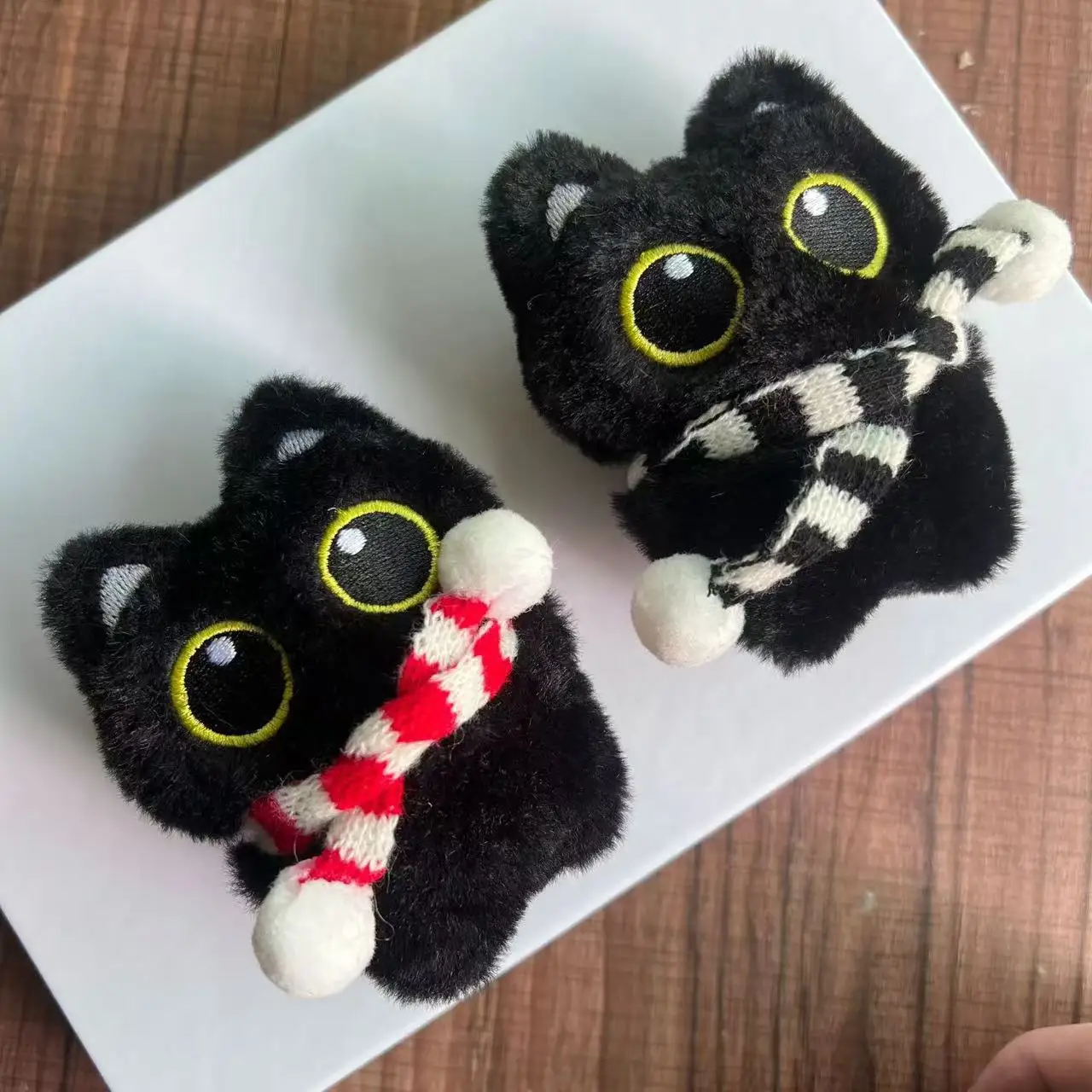 Chaveiro gato novo estilo gato preto boneca de pelúcia brinquedo chaveiro bonito gato saco charme casal estudante apresenta presente aniversário