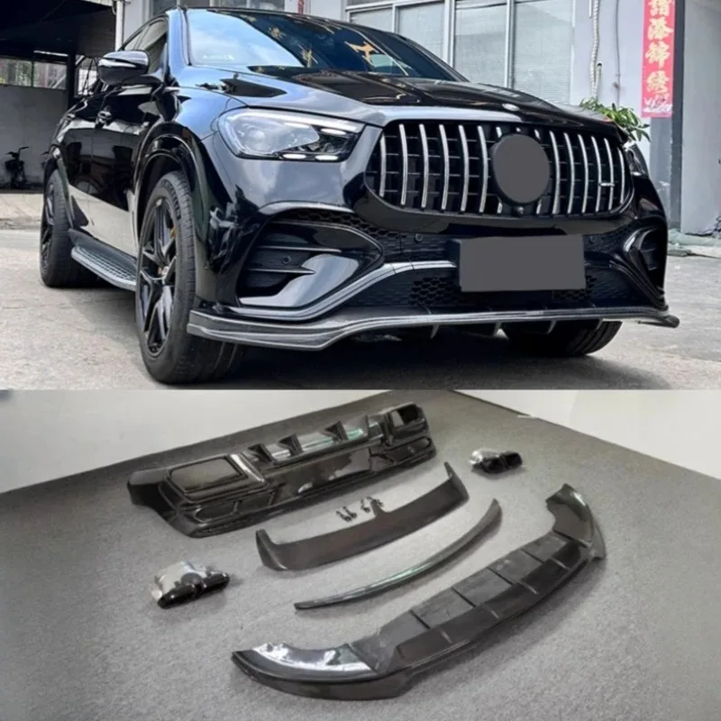 

Комплект переднего и заднего диффузора из углеродного волокна, спойлер, хвостовое горло для Mercedes Benz GLE Coupe GLE63 GLE53 GLE450 GLE350 2024 2025 26