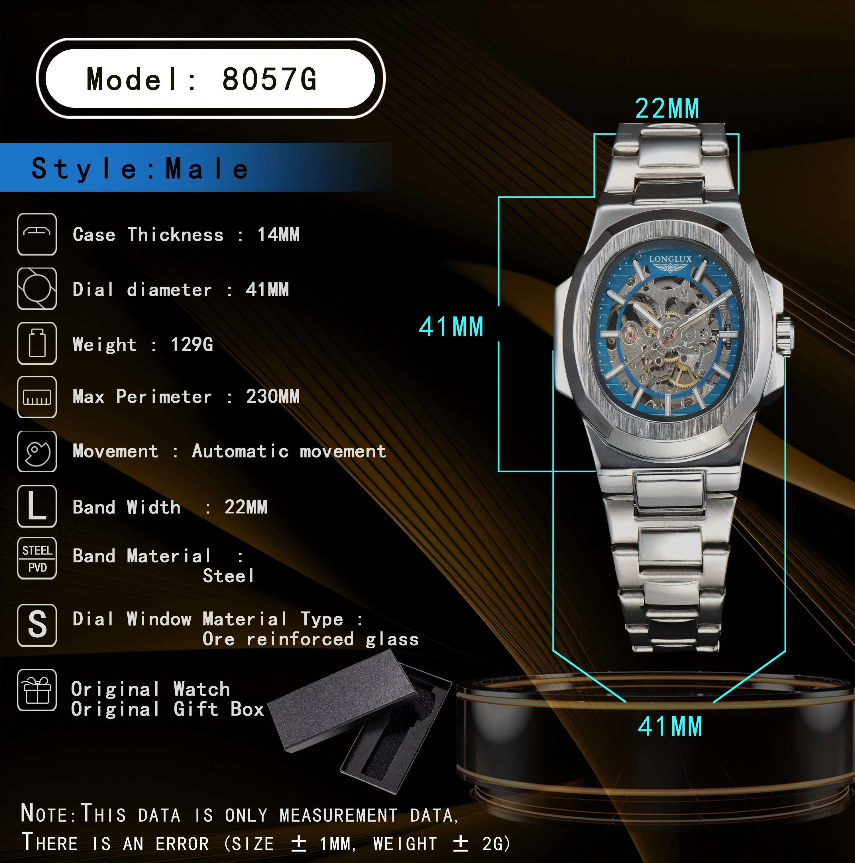 ساعة أوتوماتيكية للرجال ساعات ميكانيكية فاخرة مقاومة للماء هيكل عظمي للأعمال بالجملة من الفولاذ المقاوم للصدأ هدية للرجال