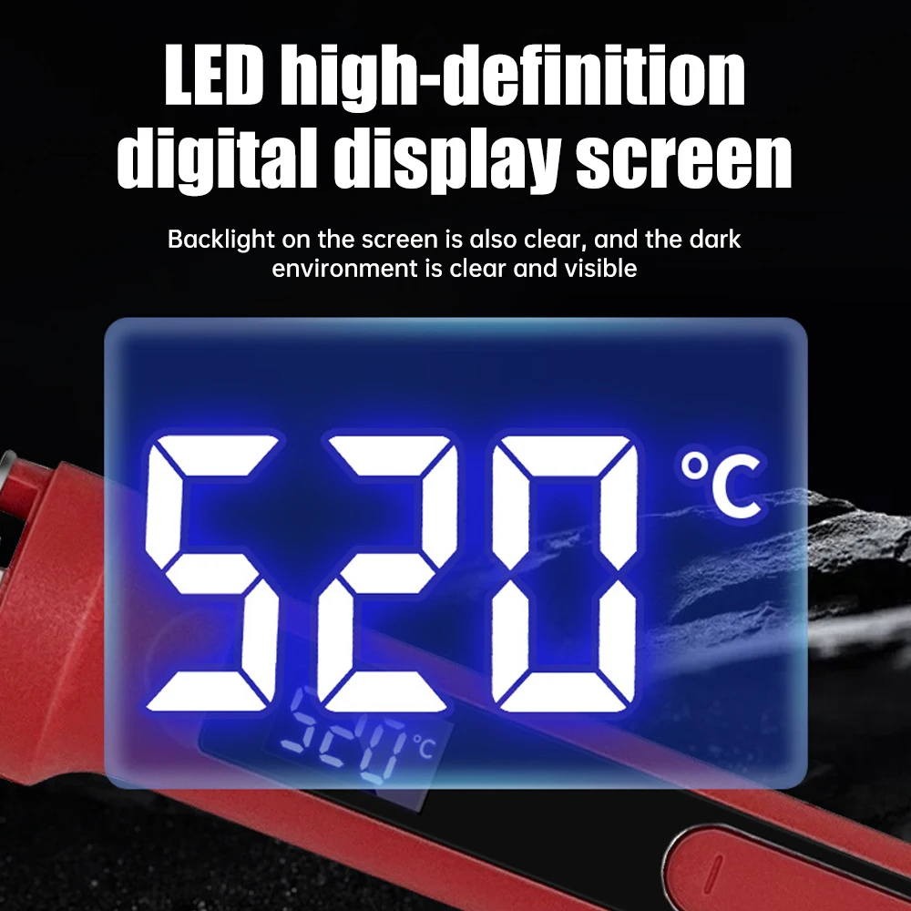 Imagem -03 - Ferro de Solda Ajustável Temperatura 15s Calor Rápido Portátil Led Display Digital Estação Kit 110v 220v ue Eua Plug 100w