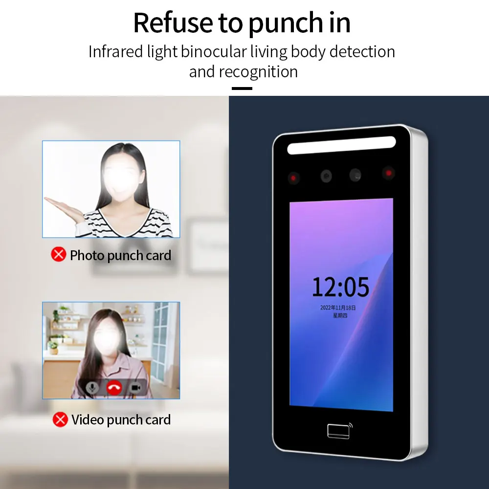 Imagem -03 - Dispositivo de Reconhecimento Facial com Kits Eletrônicos de Bloqueio Impermeável Tuya Wi-fi Biométrico Facial Tempo Attuting Máquina Gravador de Relógio Leitor