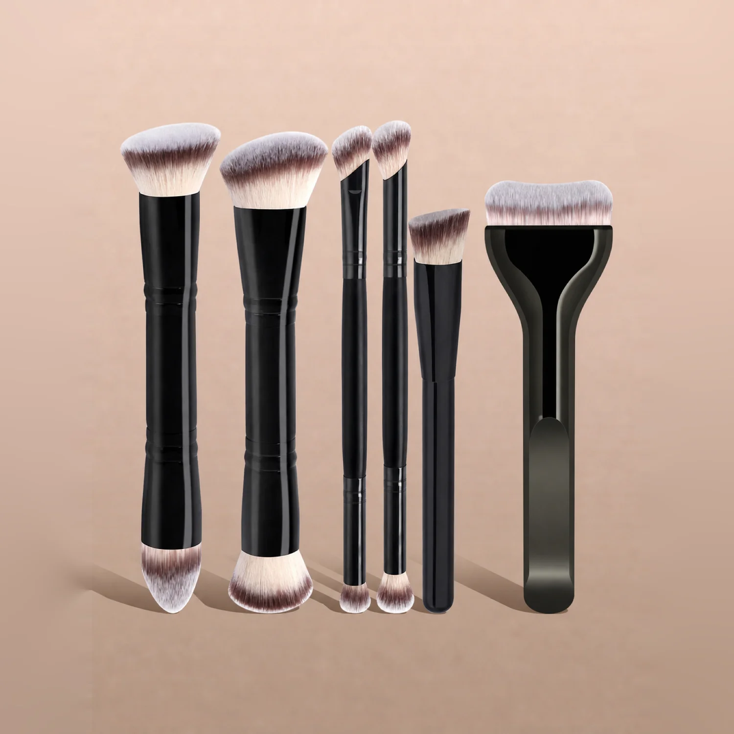6pcs Professional Face Makeup Tool Set, Makeup Brush Set, Includes Foundation Brush, Contour Brush, Blush Brush, Powder Brush