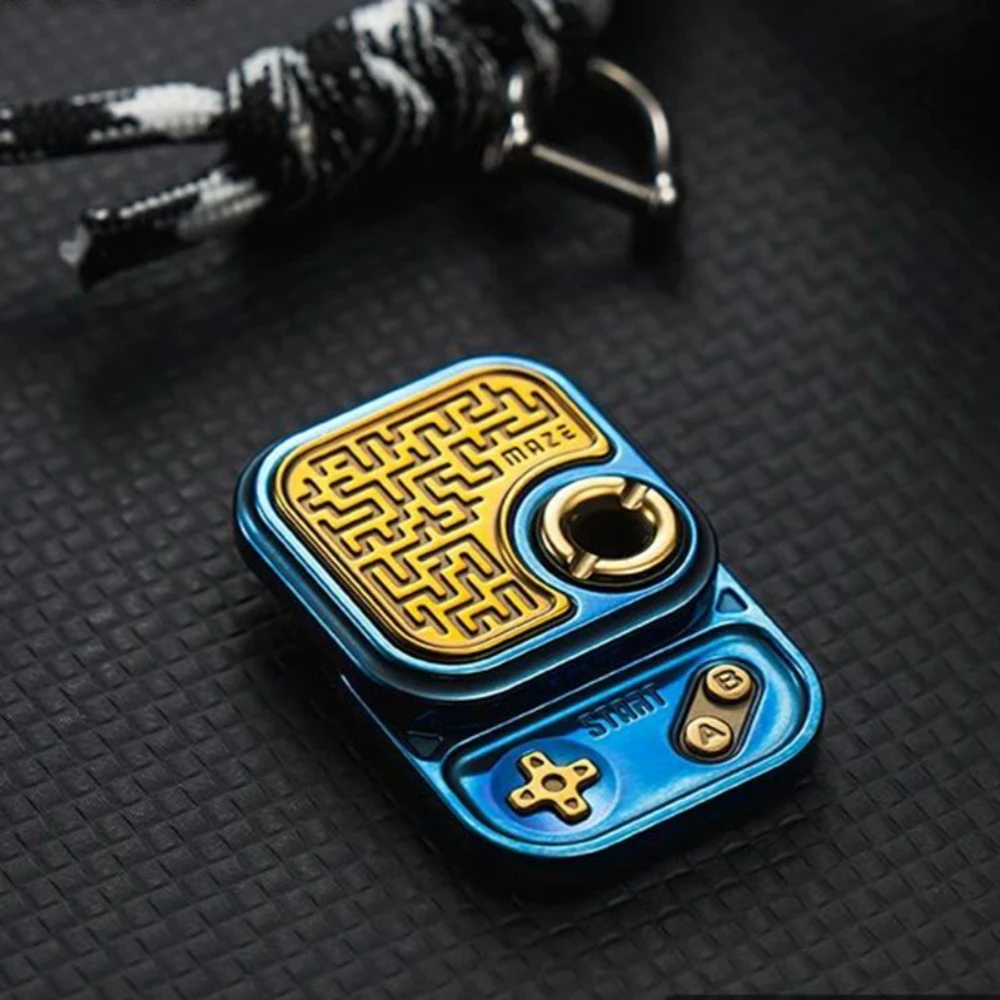 01EDC Puzzle Meccanico Portatile a Cubo Piccolo 'One Bite French Toast' con Pendente, Gioco Antistress Scorrevole da Dito