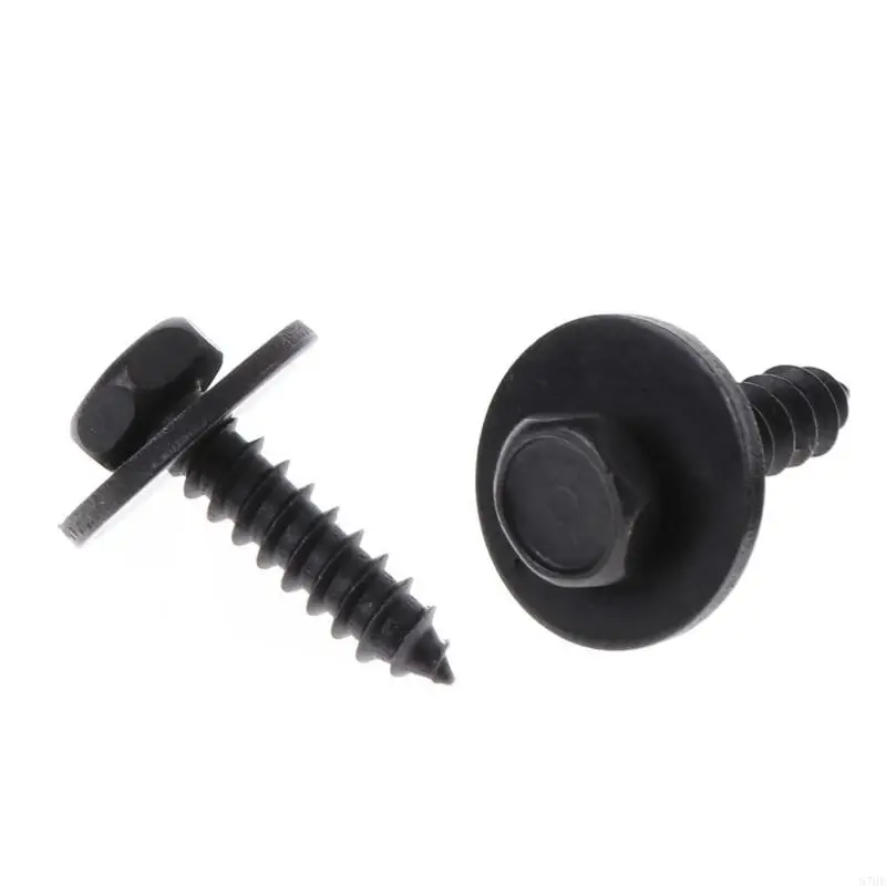 

87HE 10 Pcs 4.8x19mm Self-Tapping Screws Captive Loose Washer 8mm for Head Black