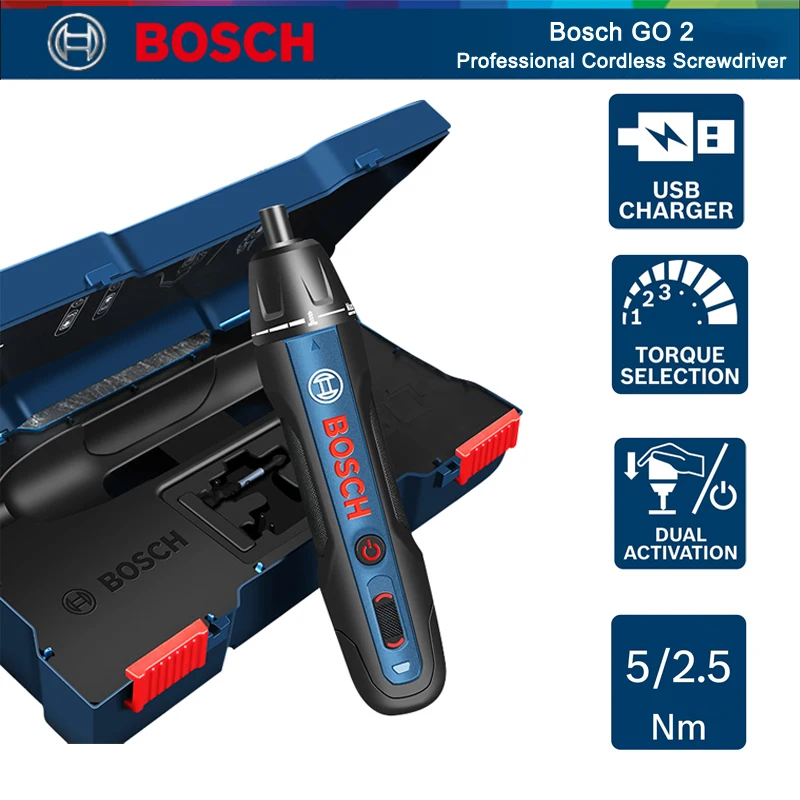 

BOSCH GO 2 Professional Cordless Screwdriver 3.6V Rechargeable Electric Screwdriver Hand Drill Bosch Go Power Tool Original