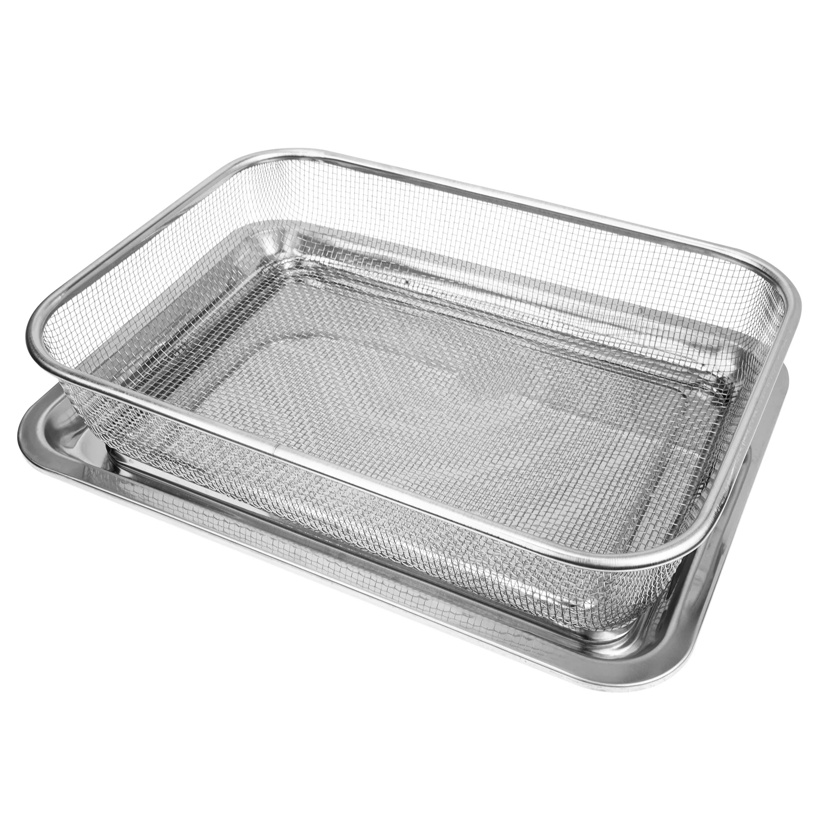 

Kitchen Cooking Tool Stainless Steel Crisper Tray Food Presentation Strainer Containers