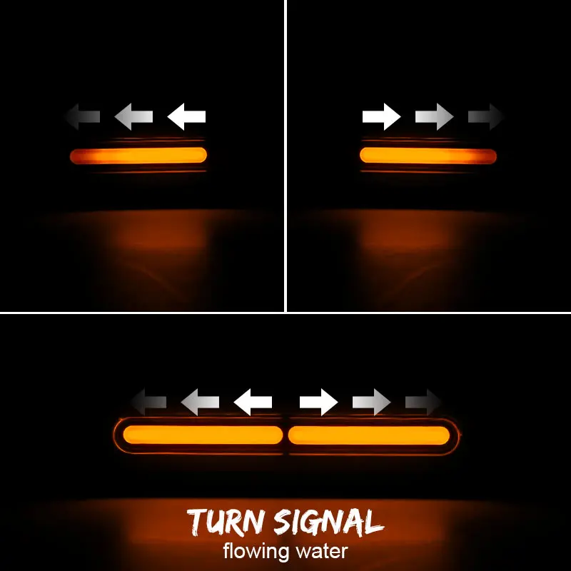 60led Motorcycle 3 in 1 LED Tail Lights Sequential Turn Signal Light DRL Stop Br