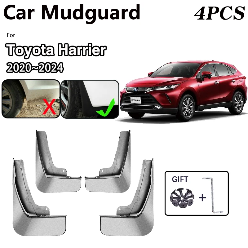 Car Fender For Toyota Harrier XU80 Accessories 2020~2024 2023 2022 MudFlaps Spray Baking Paint Mudguards Mud Guards Splash Flaps