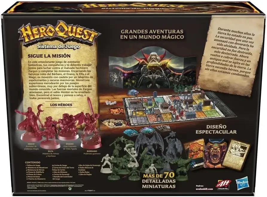 Gaming Avalon Hill - Sistema de Juego HeroQuest - Juego de Aventuras en Mazmorras para 2 a 5 Jugadores a Partir de 14 años