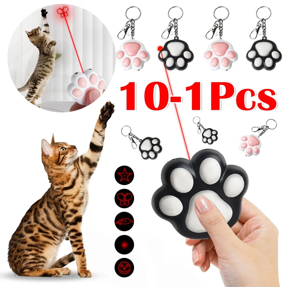 Pet Cat Toys USB Rechargeable Laser Toy Transform Pattern for Cats Interactive Funny Kitten Training Laser Toy Cat Accessories