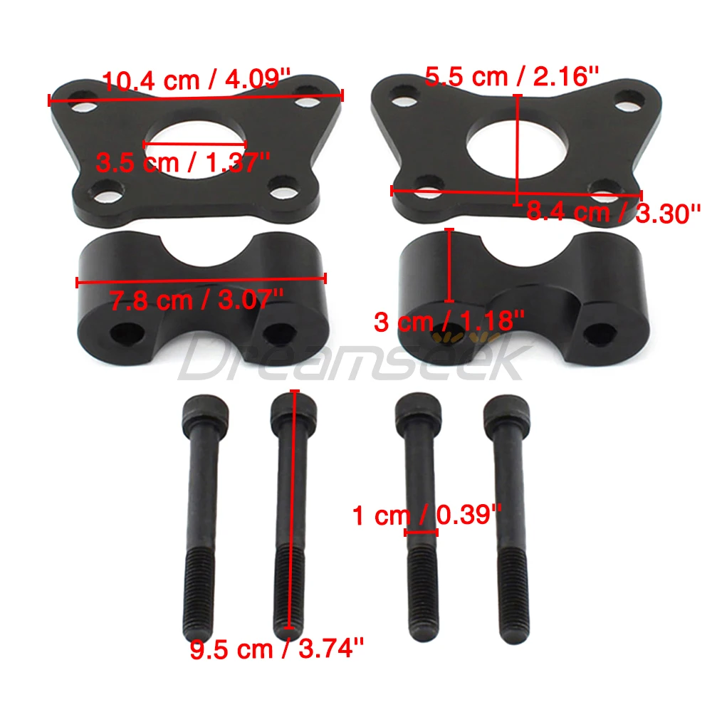 Motorcycle Handlebar Riser Clamp Adaptor for Can-Am Spyder RT RT-Limited 2020+ Spyder F3 F3-S 2015+ with Mount Bolt Kit Aluminum