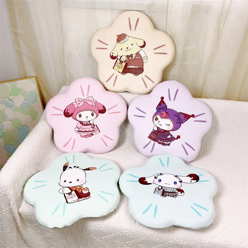 Memory Foam Sanrio Cute Flower Shape Seat Cushion Kurom My Melody Pochacco Cinnamoroll Sitting Back Cushion Chair Home Decor