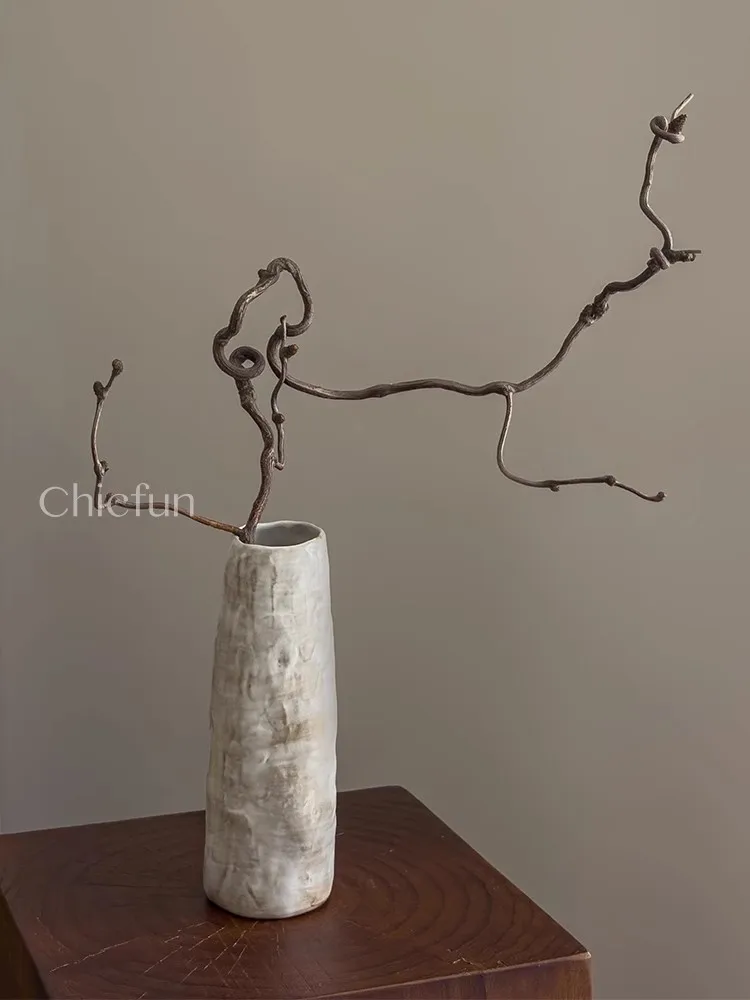 Handmade Ceramic Vase Living Room Countertop Light Luxury Creative Design Decoration Advanced Vase Restaurant Desktop Ornament