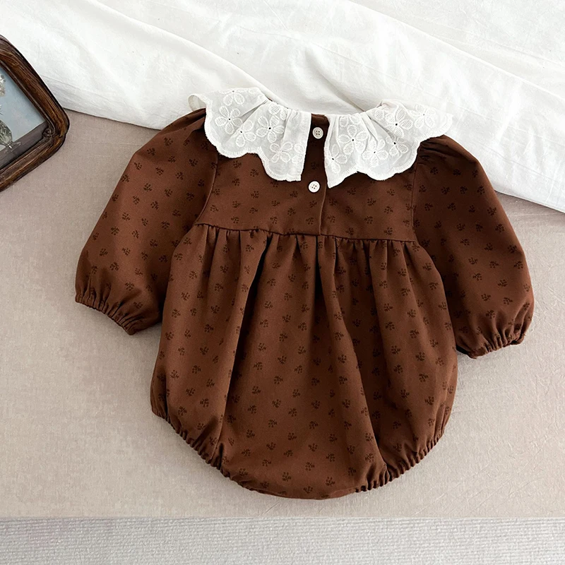 2026 ربيع جديد 0-24 متر بأكمام طويلة الرضع طفلة بذلة القطن طباعة ارتداءها الوليد طفلة التلبيب الأطفال بذلة #3