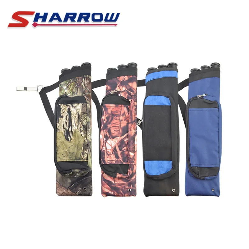 1Pc Archery Bow Arrow Waist Carrying Quiver Bag 3 Tubes Arrow Quiver Tube For Compound Recurve Bow Hunting Shooting Accessories