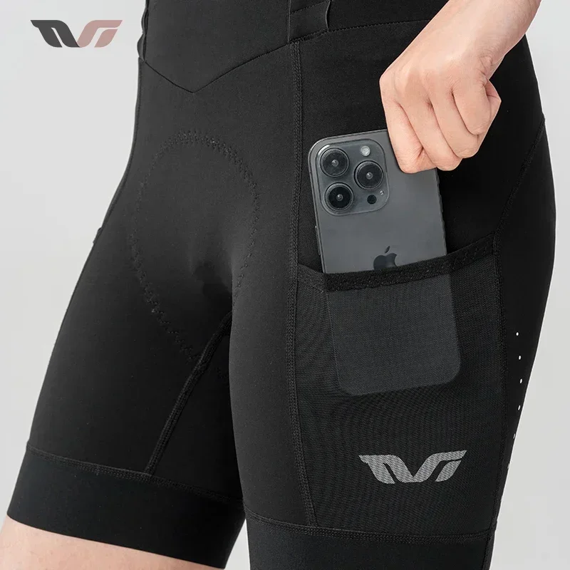 

ROCKBROS TVI Series Cycling Shorts Women Breathable Bib Shorts Elastic Interface Cushion Long Distance Bike Tights With Pockets