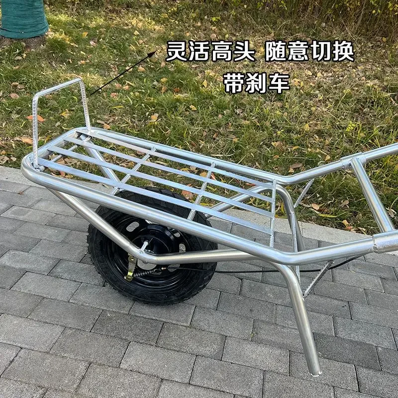 Agricultural trolley, unicycle chicken bus with brakes, hand push unicycle handling and pulling goods