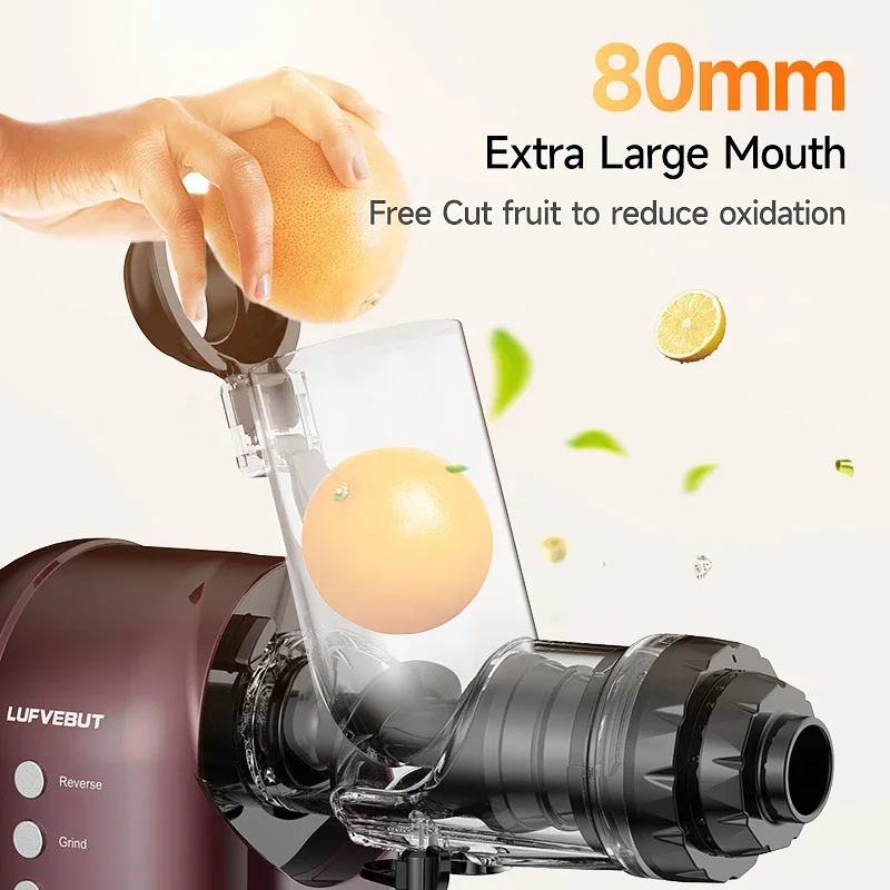 Big mouth Electric Home Kitchen Appliances Automatic Manual Juice Extractor Machine Orange Sugarcane Wheatgrass Slow Juicer