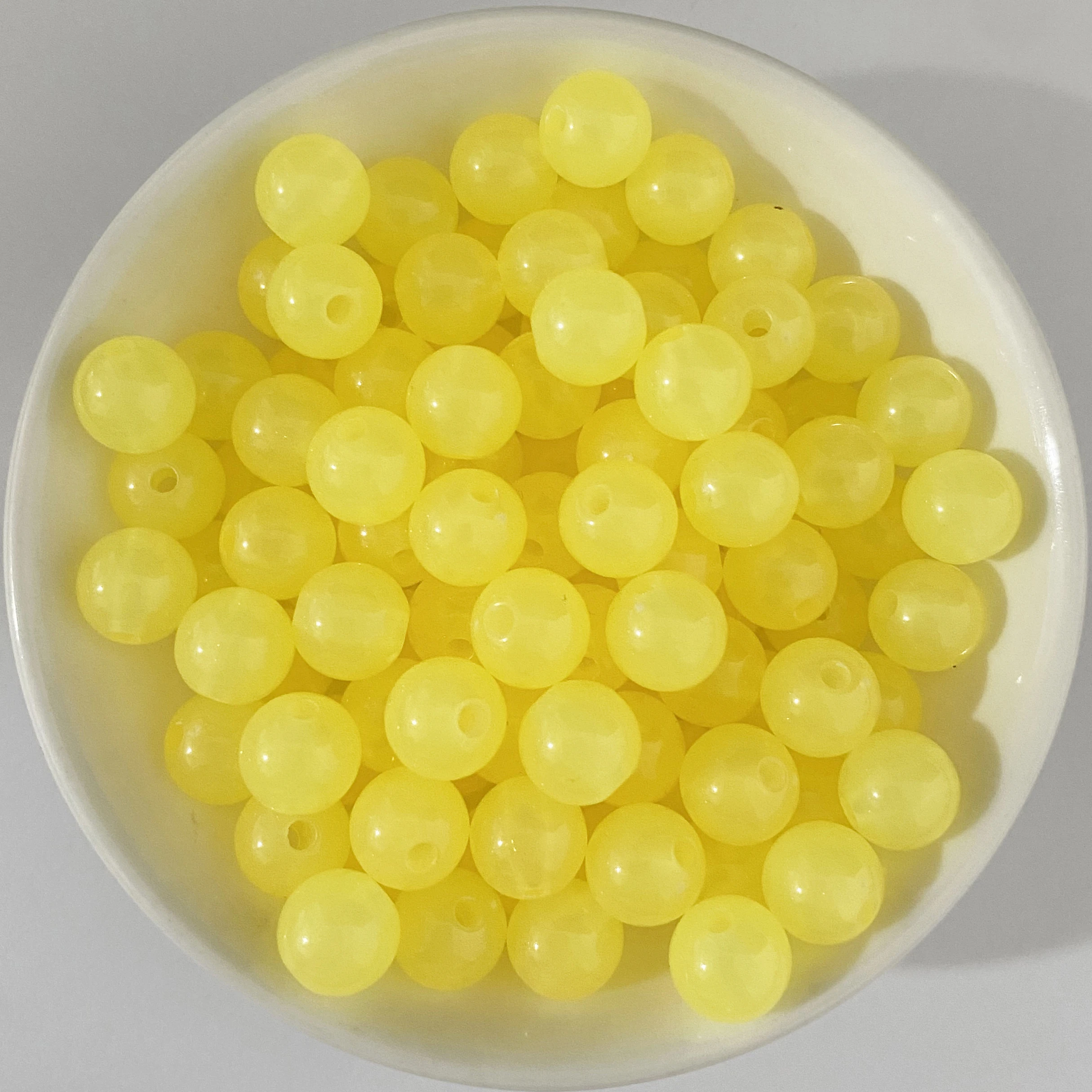 Transparente Kaugummi-Acryl-Abstandsperlen in runder Form, 6, 8, 10 mm, Größe wählbar, für die Schmuckherstellung. – Detail 2