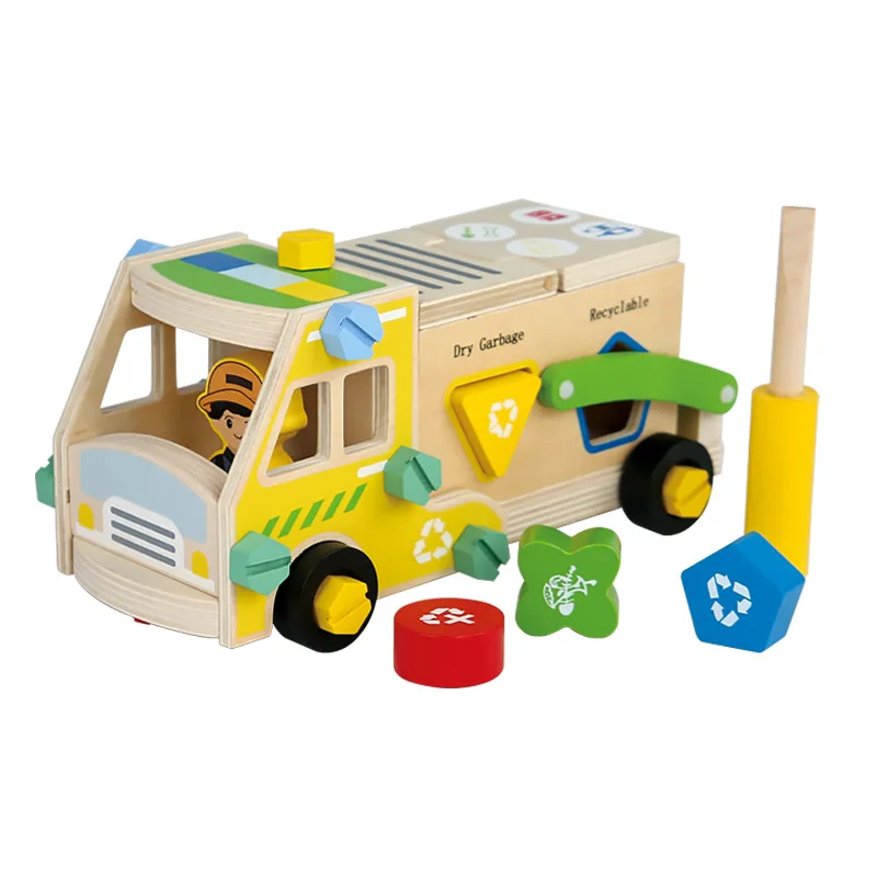 Holz Montessori Spielzeug Pretend Spielen Werkzeuge Bau Spielzeug Mutter Schraube Demontage Montage Toolbox Pädagogisches STEM Spielzeug für Jungen