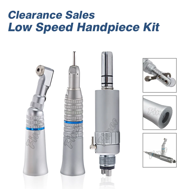 Dental Low Speed Handpiece 1:1 Direct Drive Air Motor Latch Type Contra Angle CA 2.35mm Straight Nose Cone Low Speed Piece