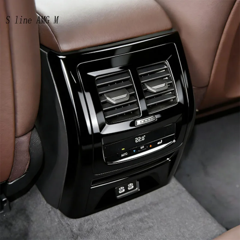 لسيارات BMW X3 G01 G08 2018-2023 منفذ هواء خلفي للسيارة مضاد للركلة وحدة التحكم المركزية مسند الذراع محرك بدء التحذير غطاء خفيف ملصق الكسوة