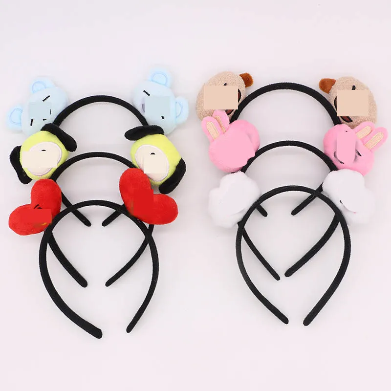 BBSTS Cartoon plush doll headband doll peripheral headband accessories headwear a variety of cute patterns wash belt