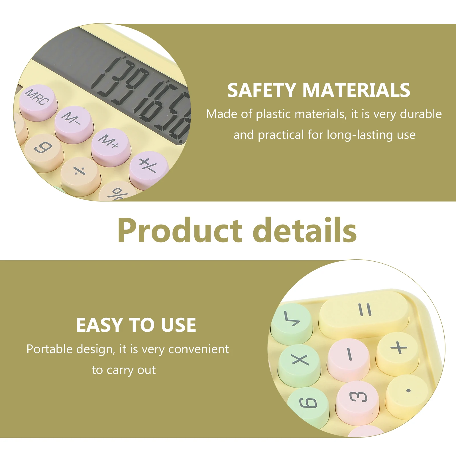 

Mechanical Keyboard Calculator Tiny Pocket Size Small Classroom Cute Portable Desk Student Office Reusable Plastic Addition